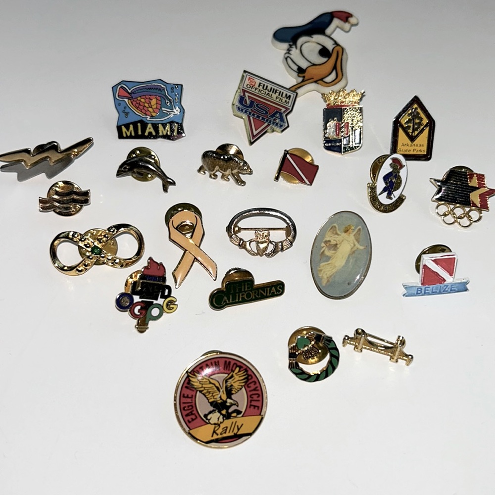 Lapel, hat, luggage pins. Fun Fun Fun.SUPER FAST SHIPPING
